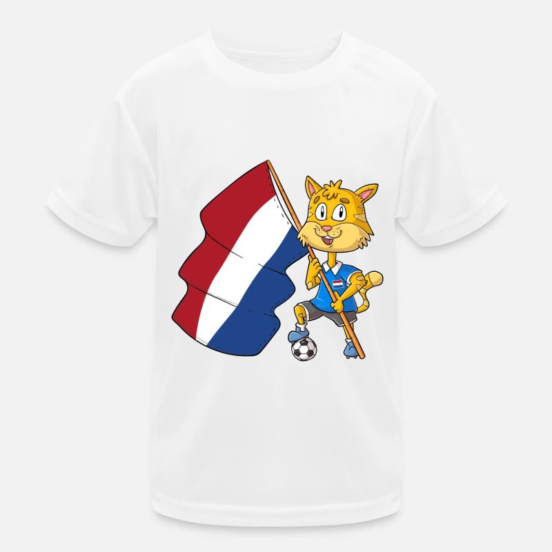 Dutch Fan Cat Kids Functional T-Shirt