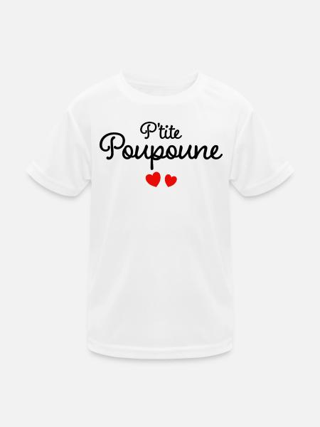 Petite Poupoune Humour Surnom Affectueux Femme - T-shirt sport Enfant - blanc - Devant