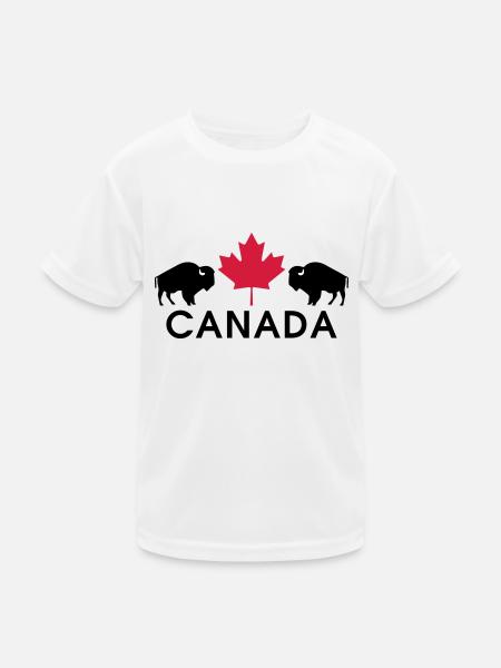 Kanada - Kinder Funktions-T-Shirt - Weiß - Vorne