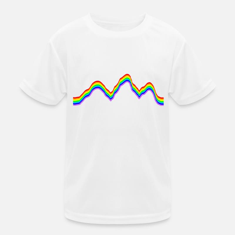 Gebirge - Regenbogenfarben Kinder Funktions-T-Shirt