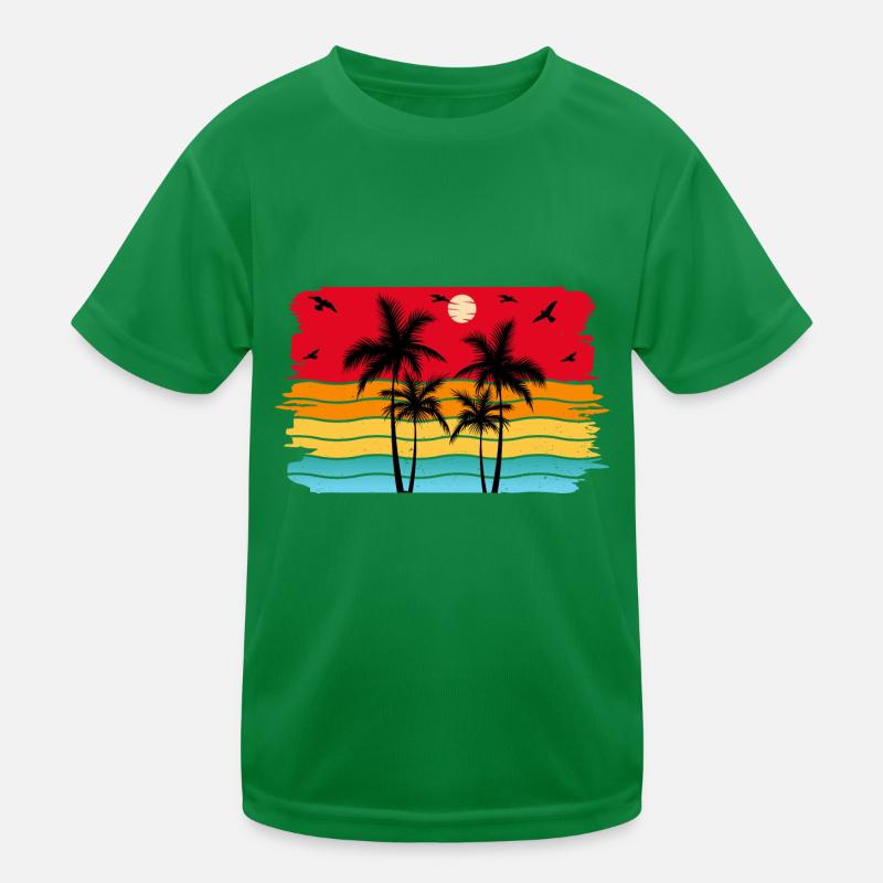Sunset beach summer gift beach retro Kids Functional T-Shirt