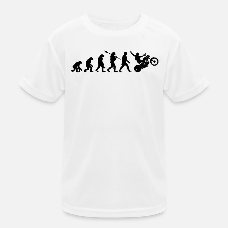 Motorcycle Biker Evolution Motorcyclists Kids Functional T-Shirt