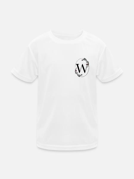 Buchstabe W - Kinder Funktions-T-Shirt - Weiß - Vorne