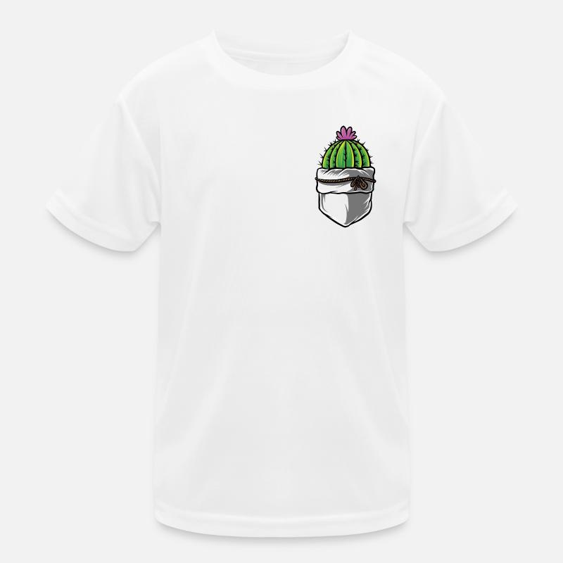 Kaktus mit rosa Blüte in deiner Brusttasche Kinder Funktions-T-Shirt
