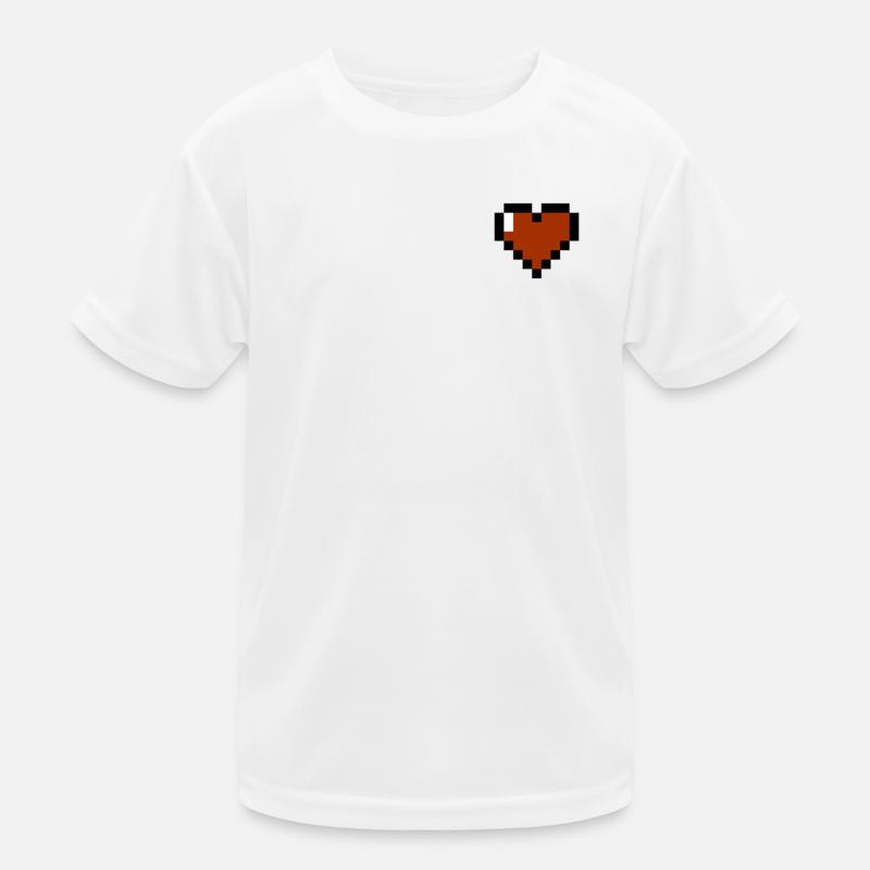 8-Bit-Herz Kinder Funktions-T-Shirt