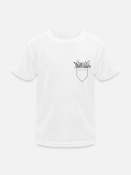 Blumen aus Tasche - Kinder Funktions-T-Shirt - Weiß - Vorne