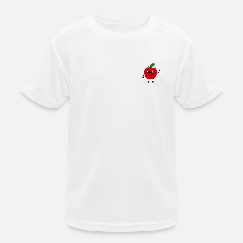 Lustiger Apfel mit Gesicht Kinder Funktions-T-Shirt