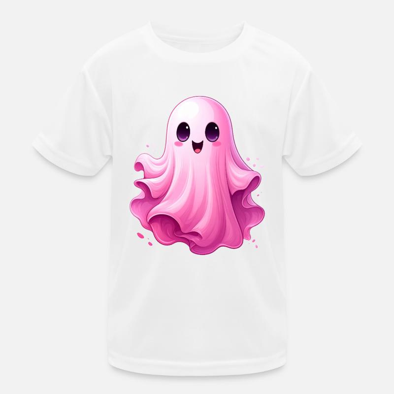 Cute Pink Ghost Kids Functional T-Shirt