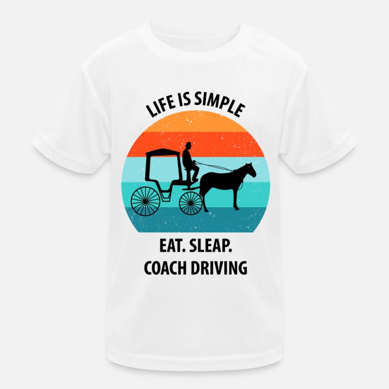 Calèche de cocher Calèche tirée par des chevaux Calèche T-shirt sport Enfant