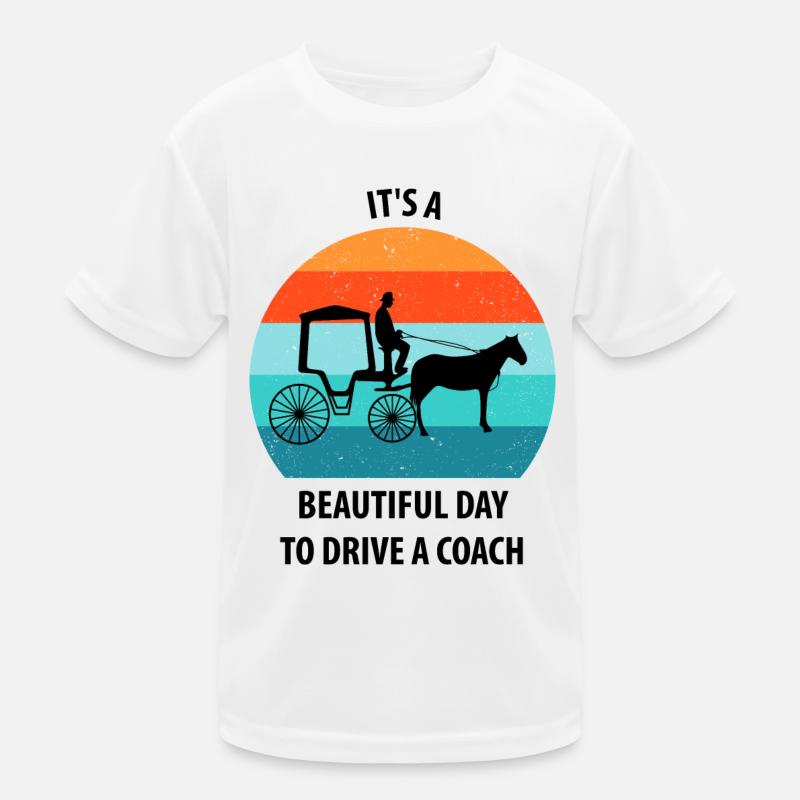 Kutscher Kutsche Pferdekutscher Kutschieren Kinder Funktions-T-Shirt