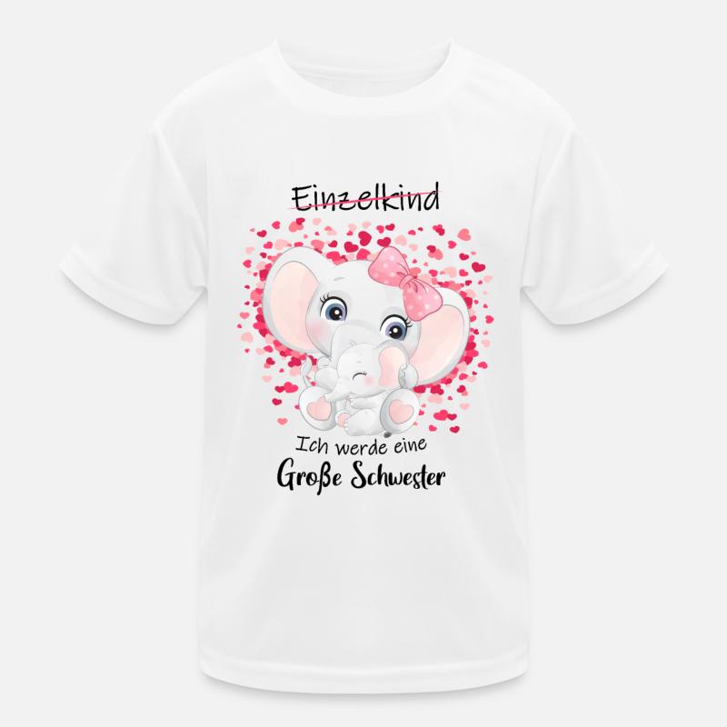 Ich werde große Schwester 2022 Geschenk Elefant Kinder Funktions-T-Shirt
