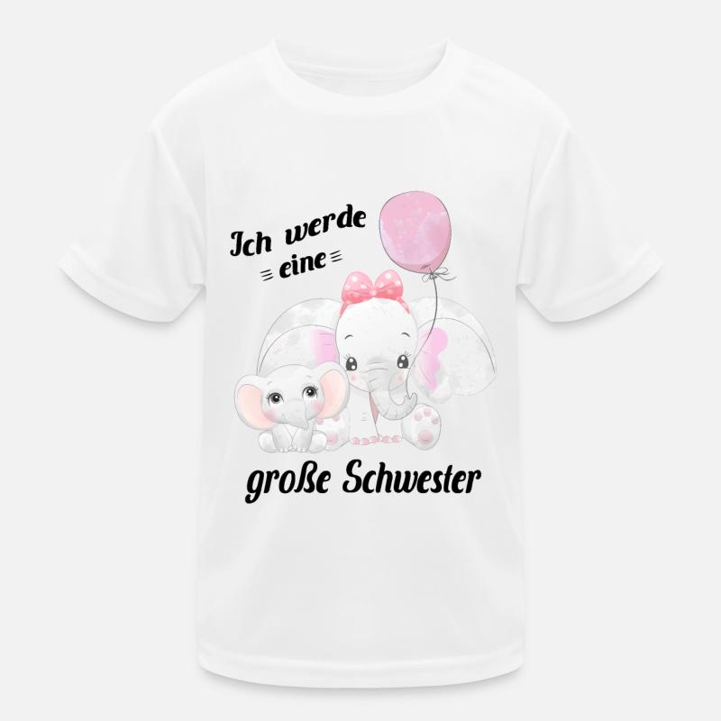 Nachwuchs verkünden Ich werde große Schwester 2022 Kinder Funktions-T-Shirt