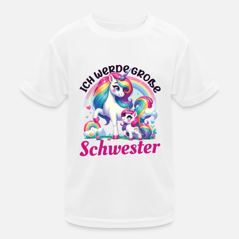 Nachwuchs Verkünden Ich Werde Große Schwester 2026 Kinder Funktions-T-Shirt
