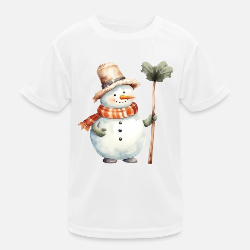 Lieblicher Schneemann Kinder Funktions-T-Shirt
