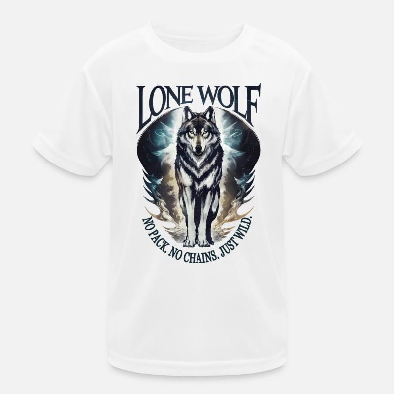 Lone Wolf - No Pack, No Chains, Just Wild Kids Functional T-Shirt