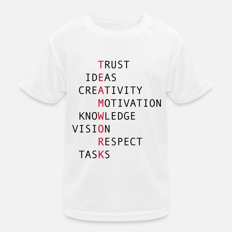 TEAMWORK - Kinder Funktions-T-Shirt - Weiß