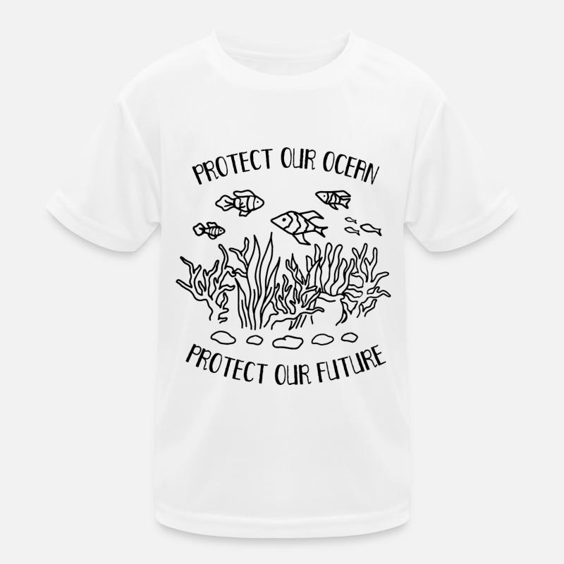 Protects Our Ocean Sea Plastic Pollution Kids Functional T-Shirt