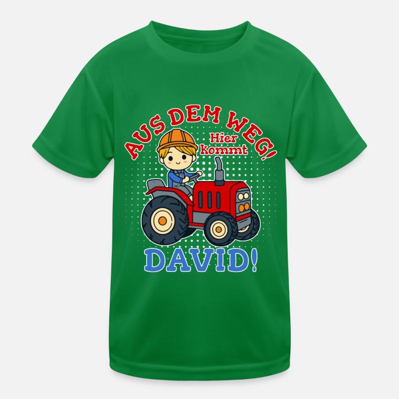 David Nom Tracteur T-shirt sport Enfant
