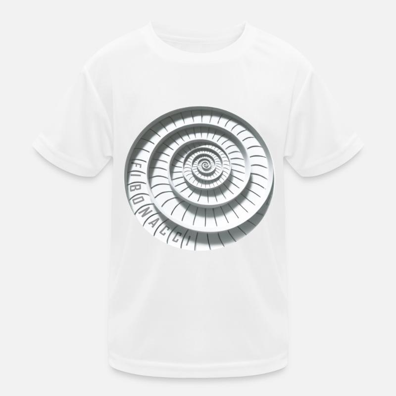 fibonacci abstrakt - Kinder Funktions-T-Shirt - Weiß