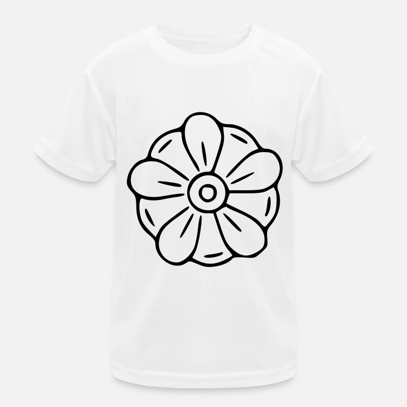 Flower drawing nature sketch black Kids Functional T-Shirt