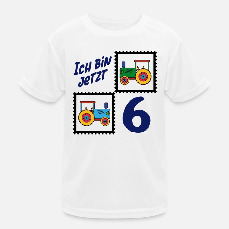 Ich bin sechs Jahre – 6. Geburtstag mit Traktoren Kinder Funktions-T-Shirt