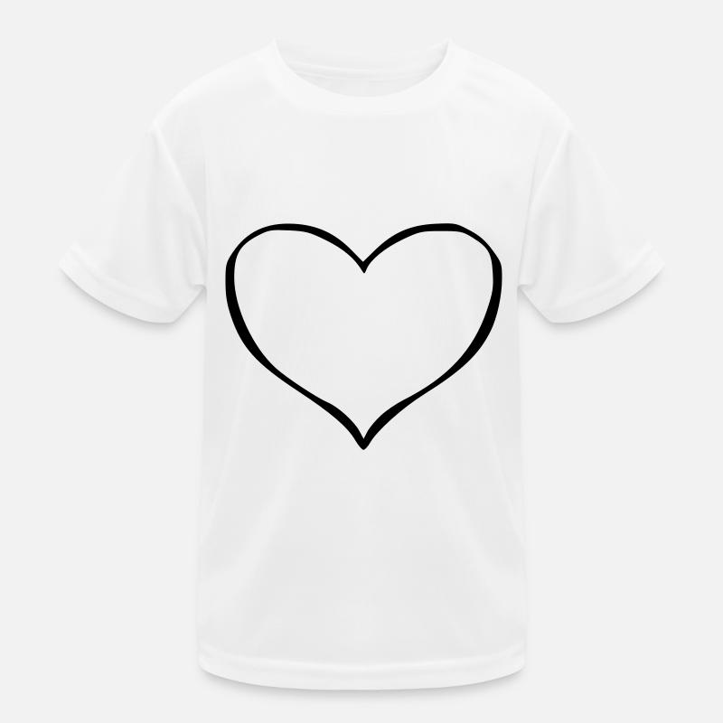 Heart Emoji Sketch black Kids Functional T-Shirt