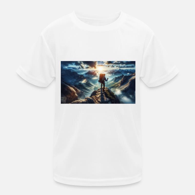 Wanderer an der Spitze Kinder Funktions-T-Shirt