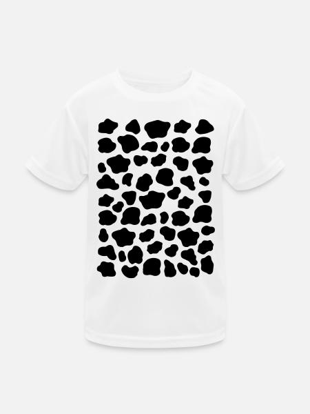 Cow Costume Pattern Cow Spots Black White Spotted - Kids Functional T-Shirt - white - Front