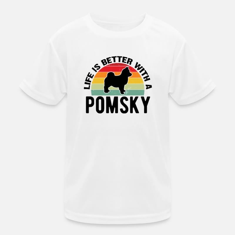Pomsky Kinder Funktions-T-Shirt