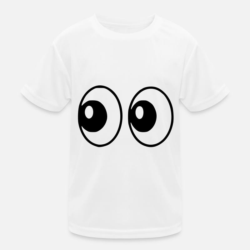 Emoji Eyes Sketch Black Kids Functional T-Shirt