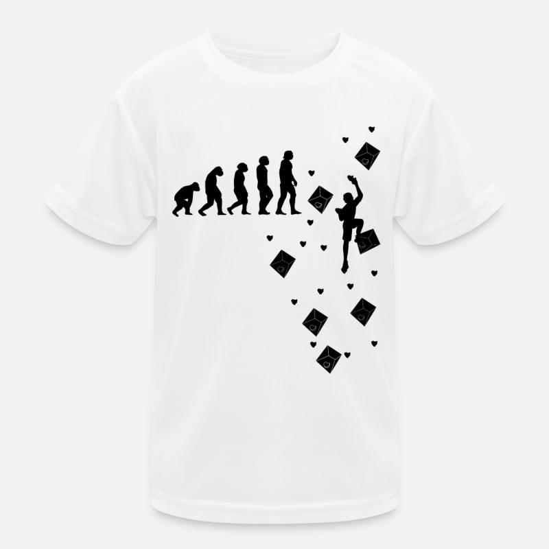 Klettern Bouldern Bergsteigen Evolution Kletterer Kinder Funktions-T-Shirt