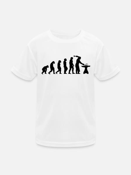 Pferde-Schmied Hufeisen Pferdeschmied Zange - Kinder Funktions-T-Shirt - Weiß - Vorne