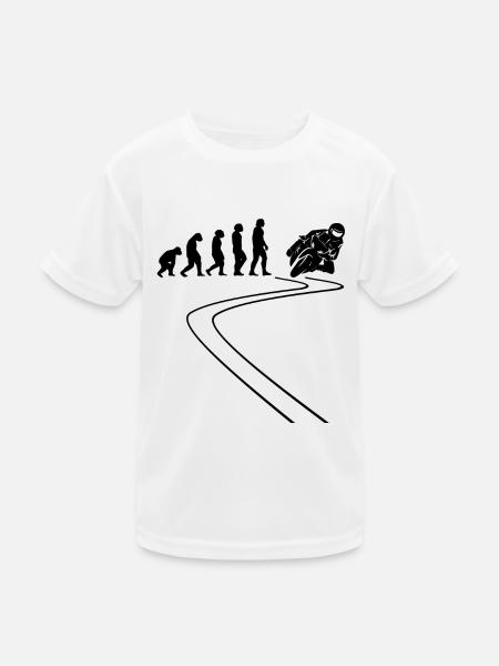 Motorradfahrer Motorcycle Moped Evolution Motorrad - Kinder Funktions-T-Shirt - Weiß