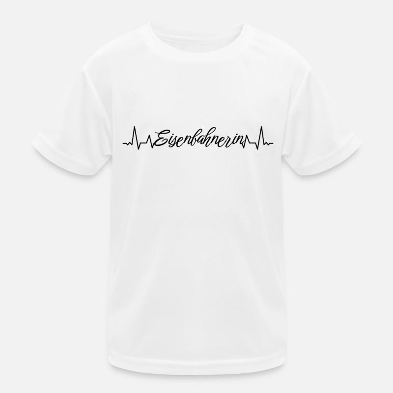 Lokführer Herzschlag Eisenbahnerin Kinder Funktions-T-Shirt