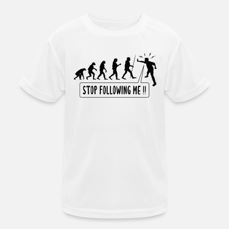 Stop Following Me!! Human Evolution Humor Kids Functional T-Shirt