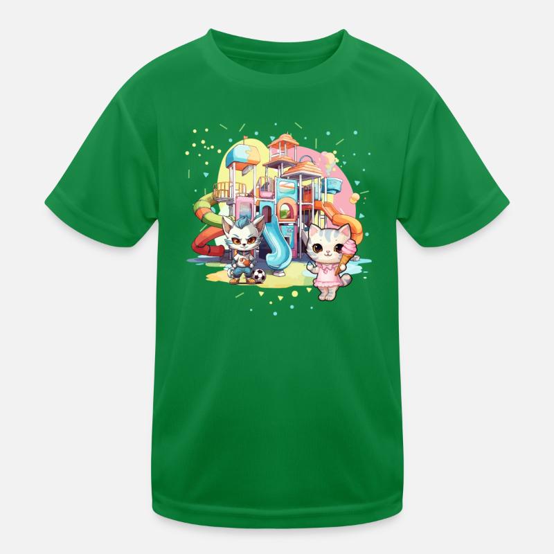 Katze Kätzchen-Mädchen Kinder-Spielplatz Eiscreme Kinder Funktions-T-Shirt