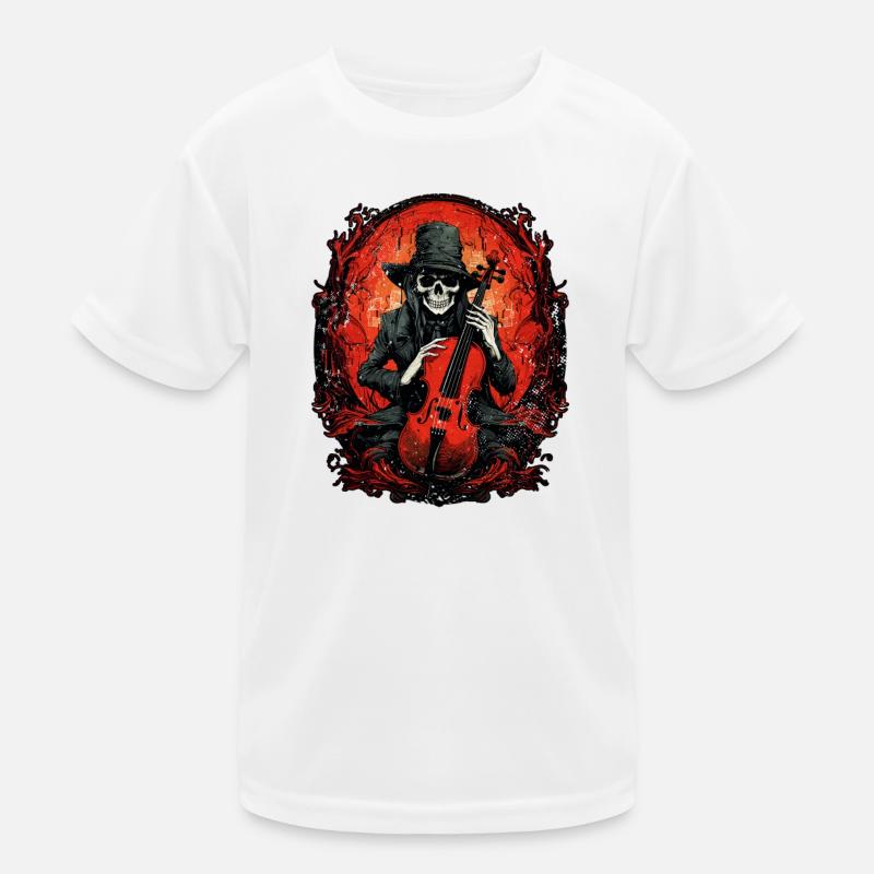 Cello Player Gothic Cellist Musician Collo Music Kids Functional T-Shirt