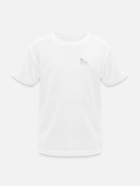 Dessin doublé de cheval - T-shirt sport Enfant - blanc - Devant