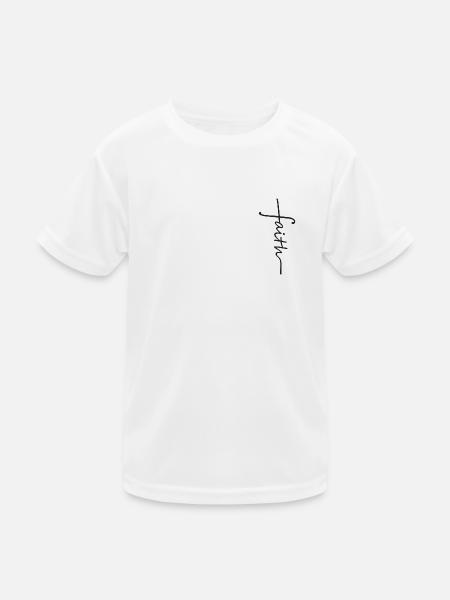 Faith Christlich Kreuz - Kinder Funktions-T-Shirt - Weiß