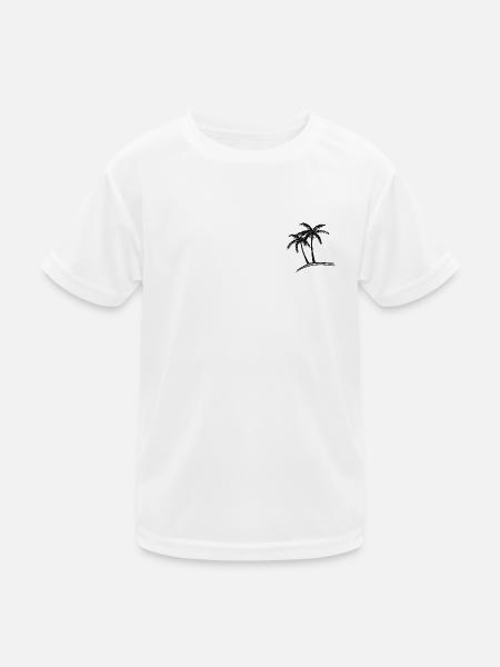 Palmen - Kinder Funktions-T-Shirt - Weiß - Vorne