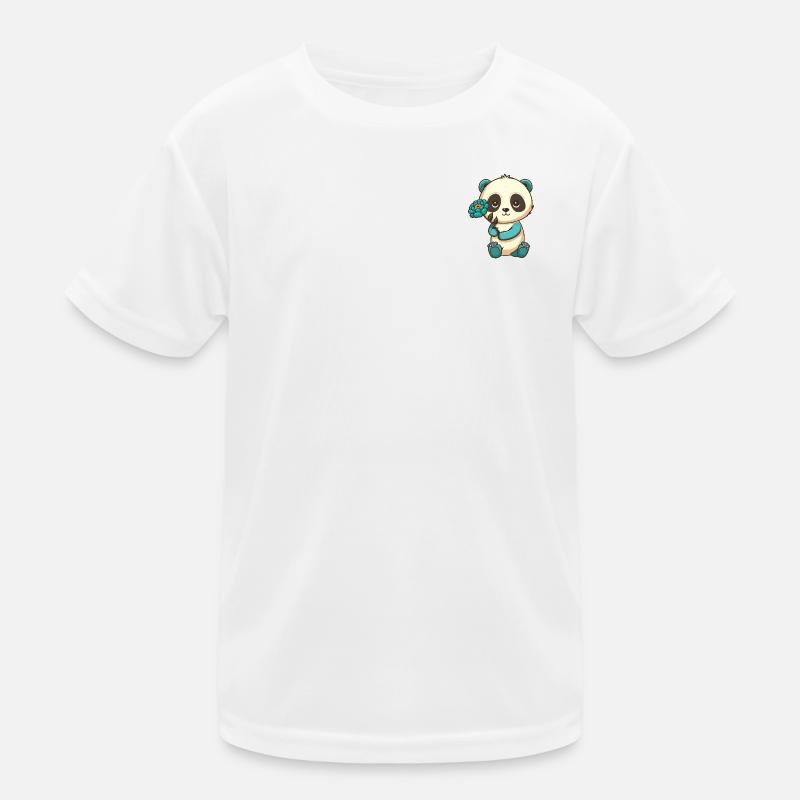 Panda mit Blume Kinder Funktions-T-Shirt