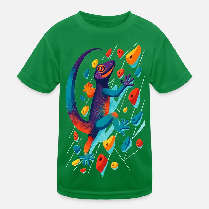 Cadeau de lézard grimpeur de gecko escaladeur de bloc T-shirt sport Enfant
