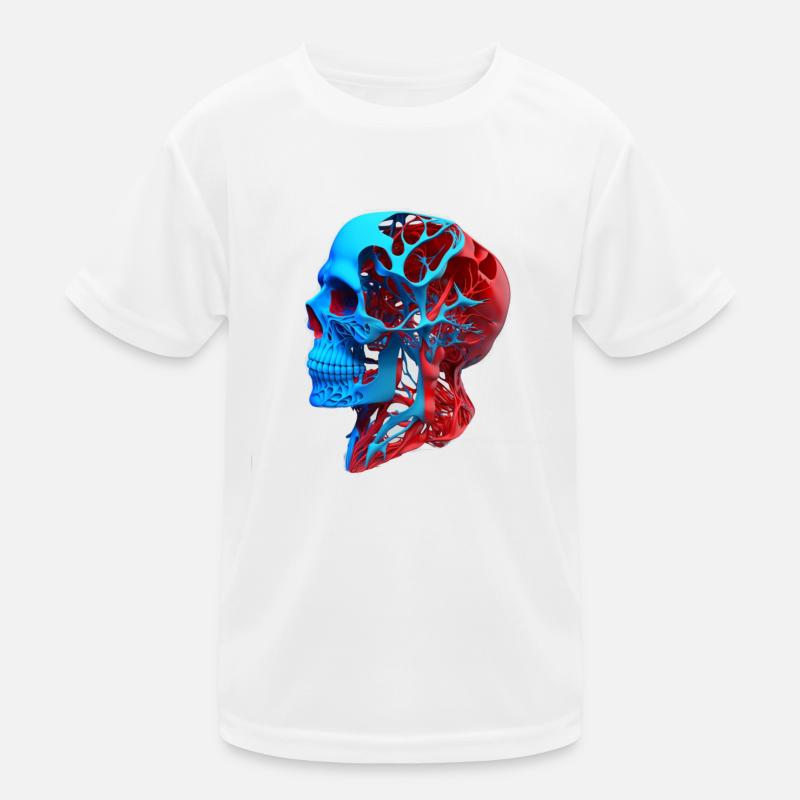 Anatomical drawing head red blue Kids Functional T-Shirt