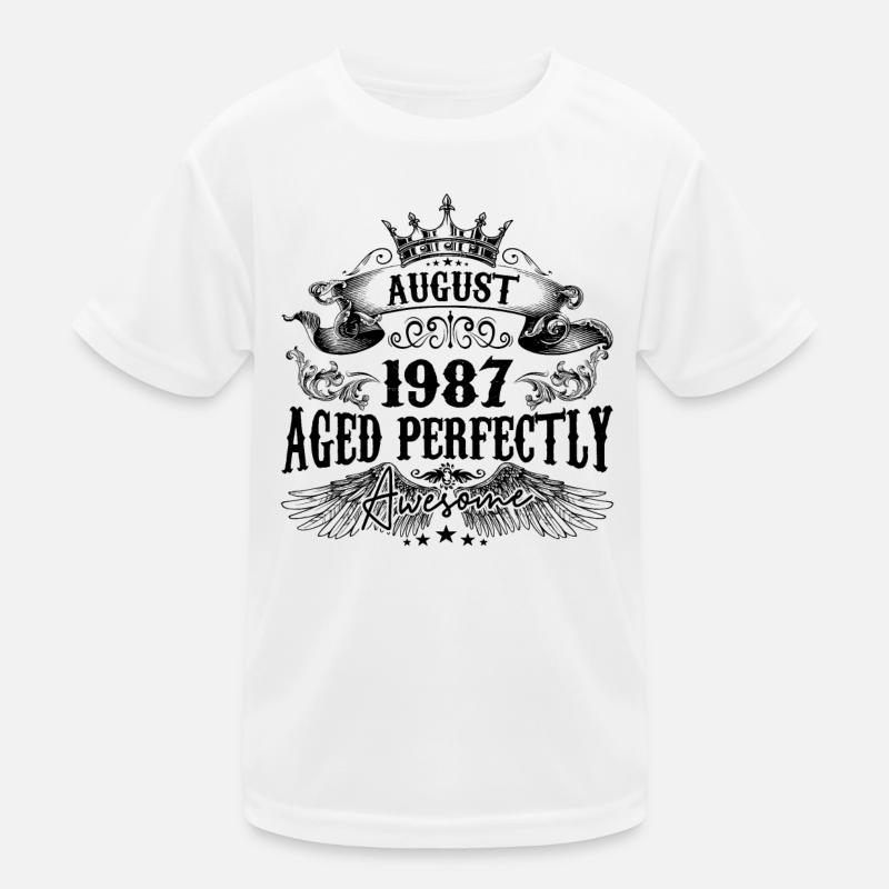 1987 | August Aged Perfectly 1987 birthday gift Kids Functional T-Shirt