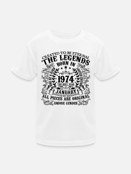 Birthday 1974 January 1974 born in January 1974 - Kids Functional T-Shirt - white