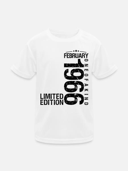 Geburtstag Februar 1966 Februar geboren im Januar - Kinder Funktions-T-Shirt - Weiß