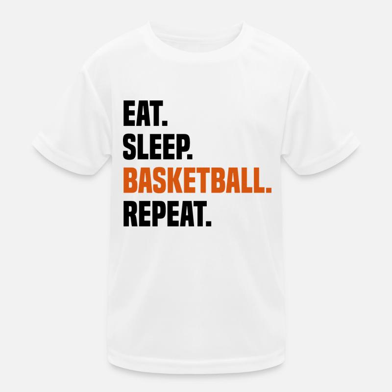 Eat Sleep Basketball Repeat Kinder Funktions-T-Shirt