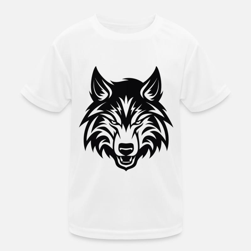Wolfs-Emblem Kinder Funktions-T-Shirt