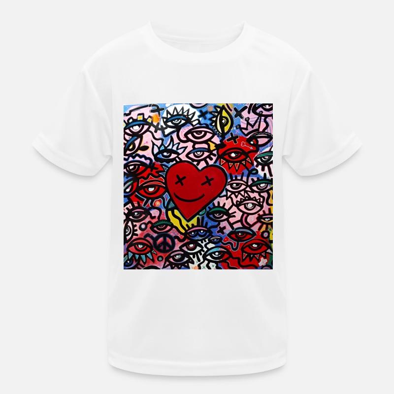 Graffiti Corazon y ojos - Kids Functional T-Shirt - white