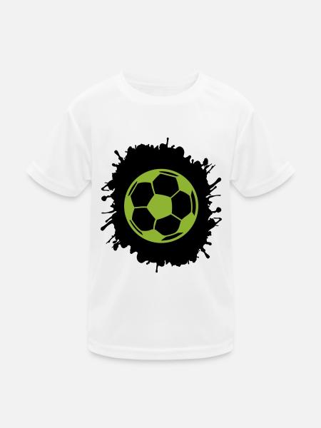 splatter fußball - Kinder Funktions-T-Shirt - Weiß - Vorne